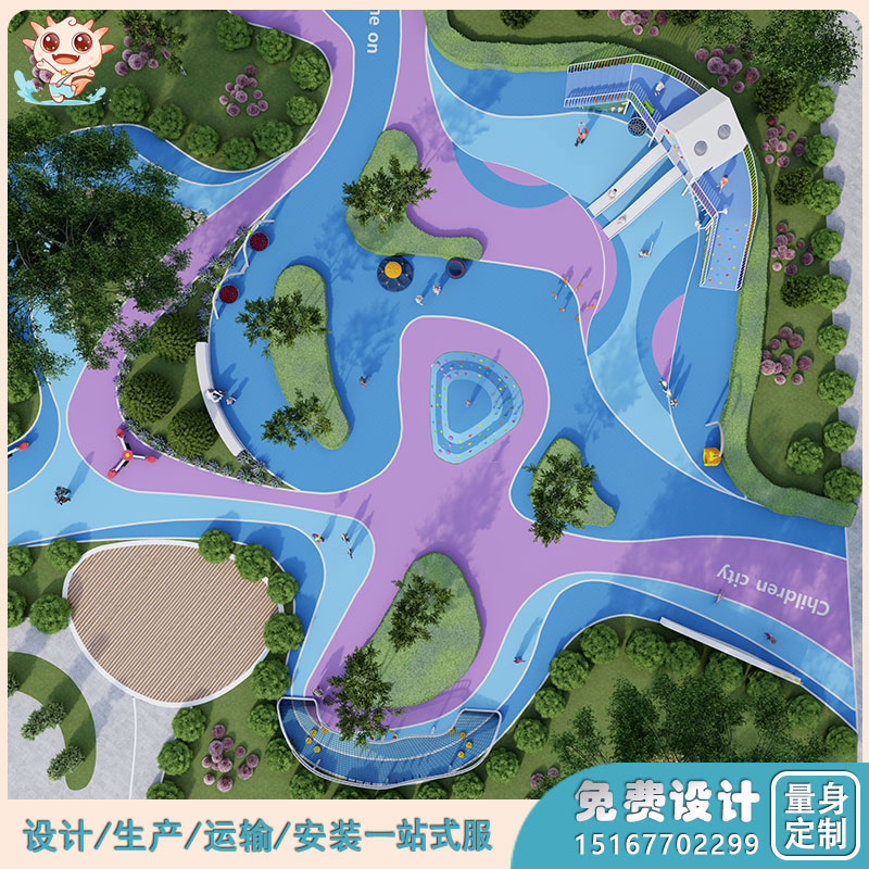 室外小區(qū)兒童游樂(lè)設(shè)備_連廊樹(shù)屋