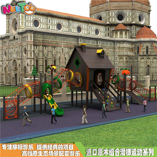 碳化木組合滑梯 戶外組合滑梯廠家 原木組合滑梯游樂設備LT-ZH007