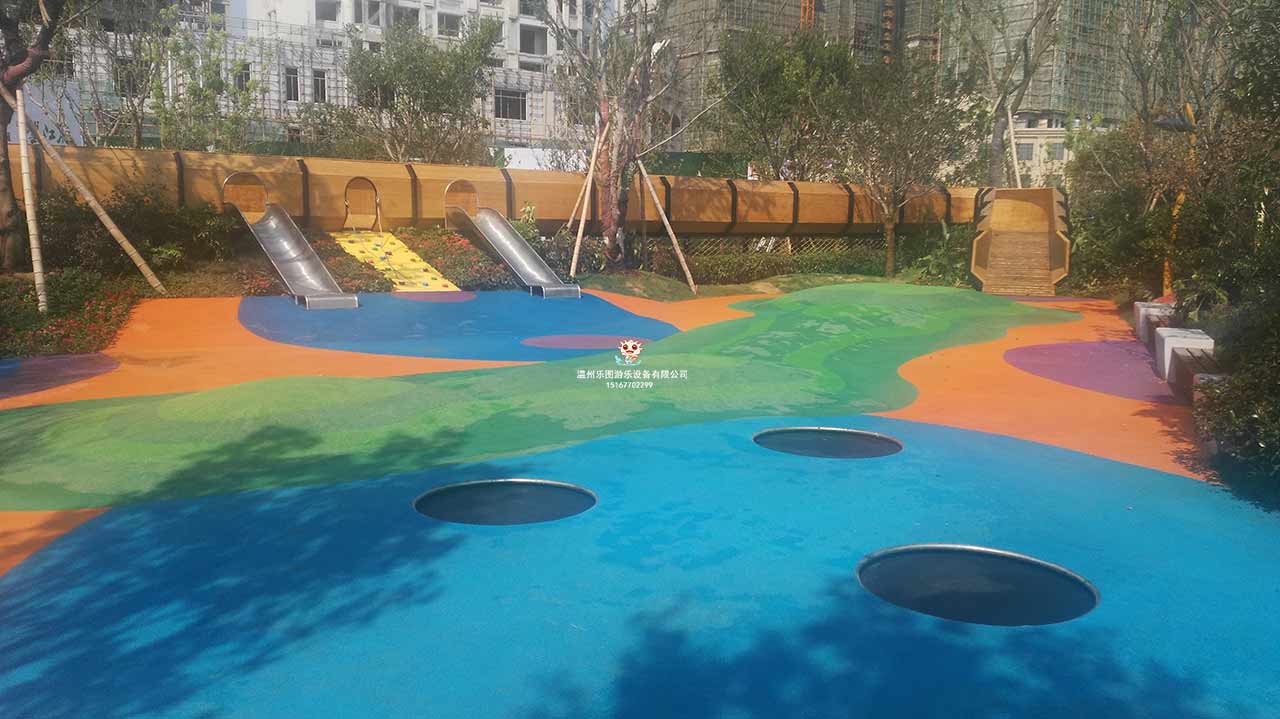 公園戶外無動(dòng)力游樂設(shè)備案例在溫州三江立體城落成了！